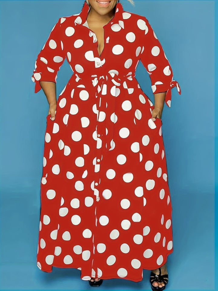 Allegra™ - Elegant Polka Dot Dress