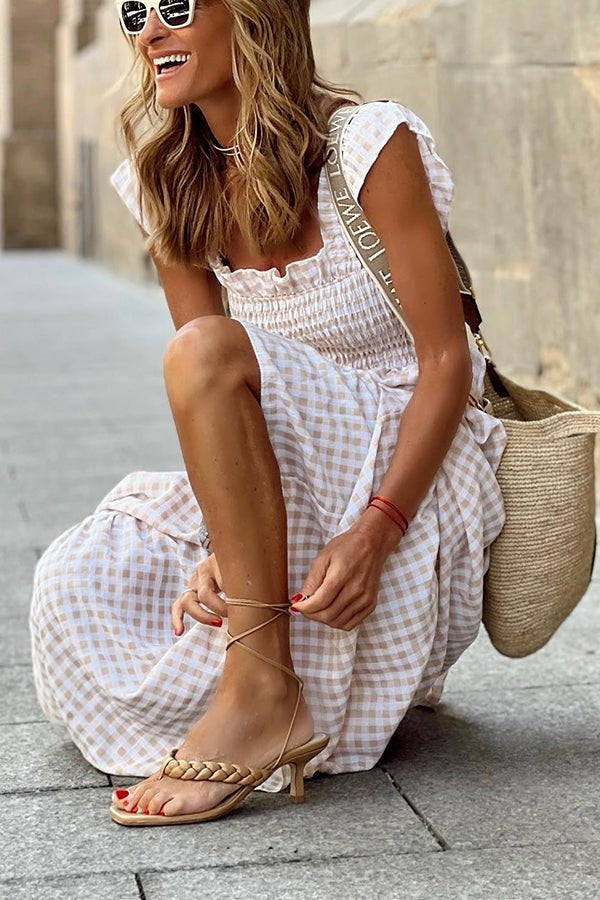 Odette - Elegant Plaid Summer Dress