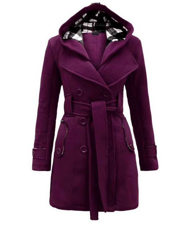 Melrose™ - Elegant Belted Hooded Coat