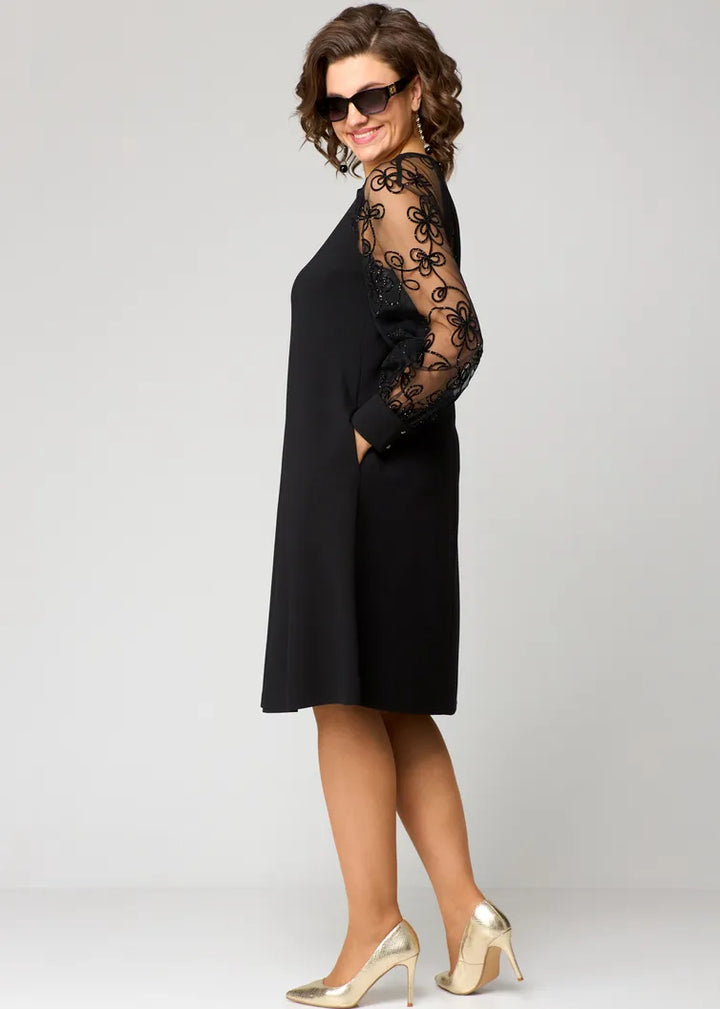 Roselle™ - Lace-Sleeve Dress