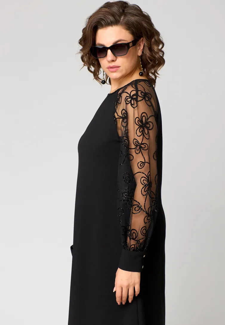 Roselle™ - Lace-Sleeve Dress