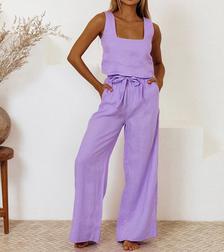 Megan™ - Minimalist Top and Wide-Leg Pants Set