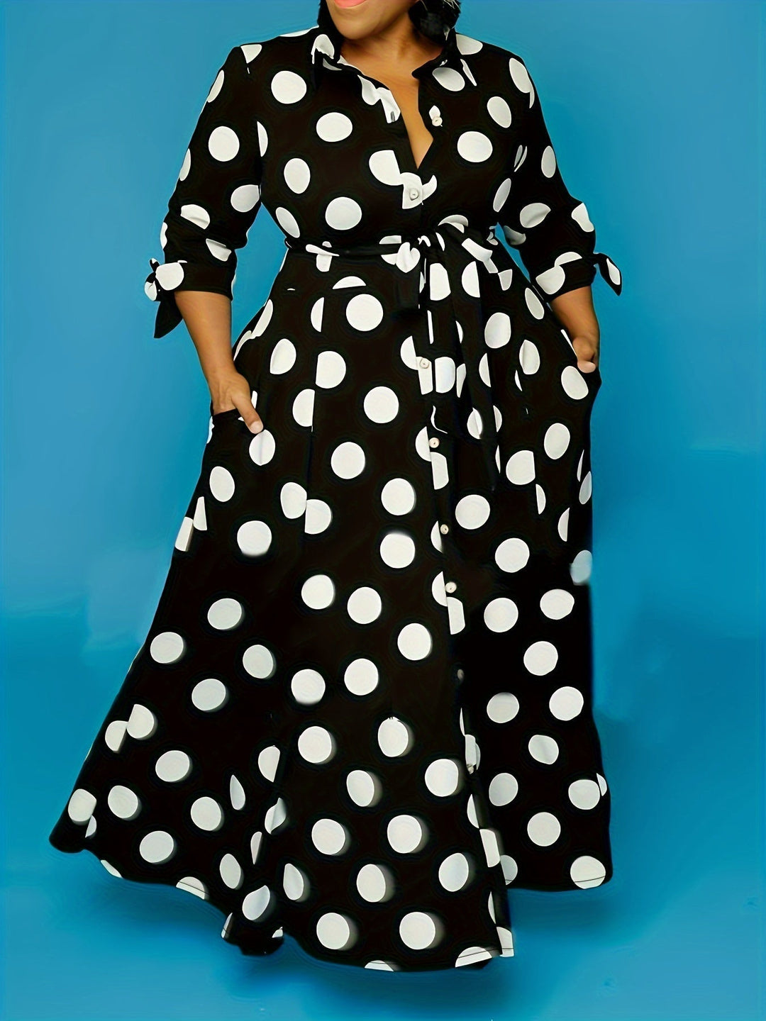 Allegra™ - Elegant Polka Dot Dress