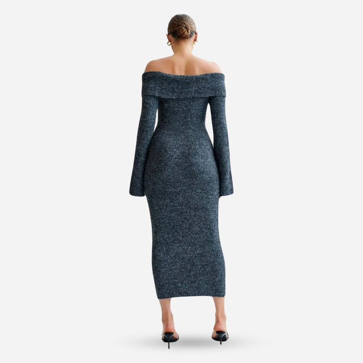 Baxter Off-Shoulder Knit Dress – Luxe Comfort en Tijdloze Glamour