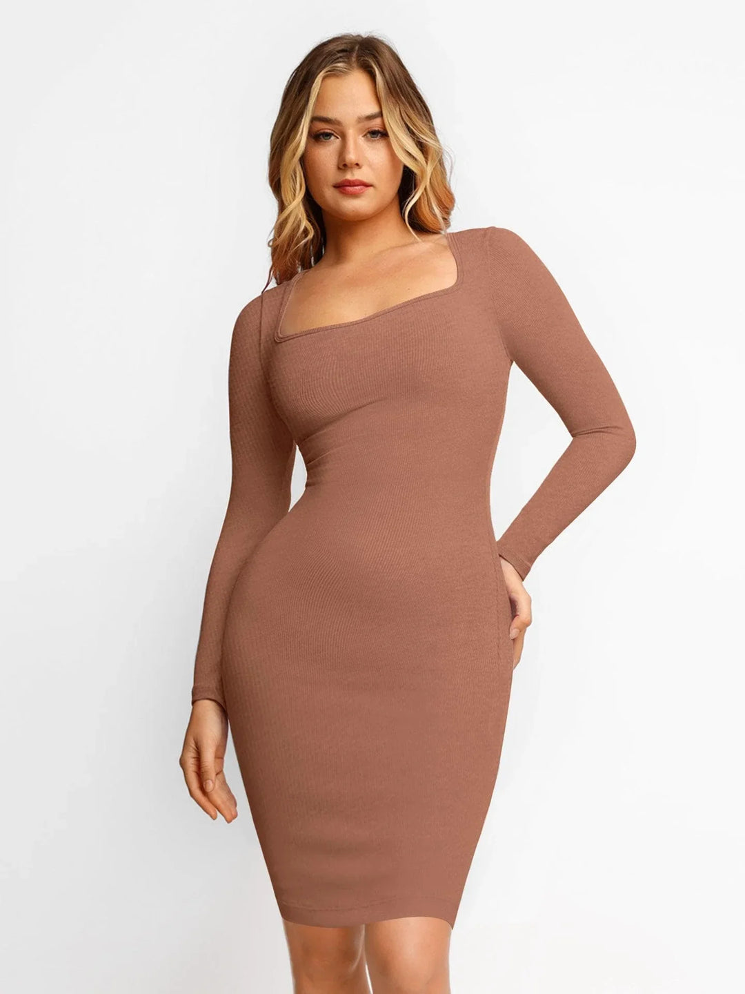 Long Sleeve Midi Shapewear Dress