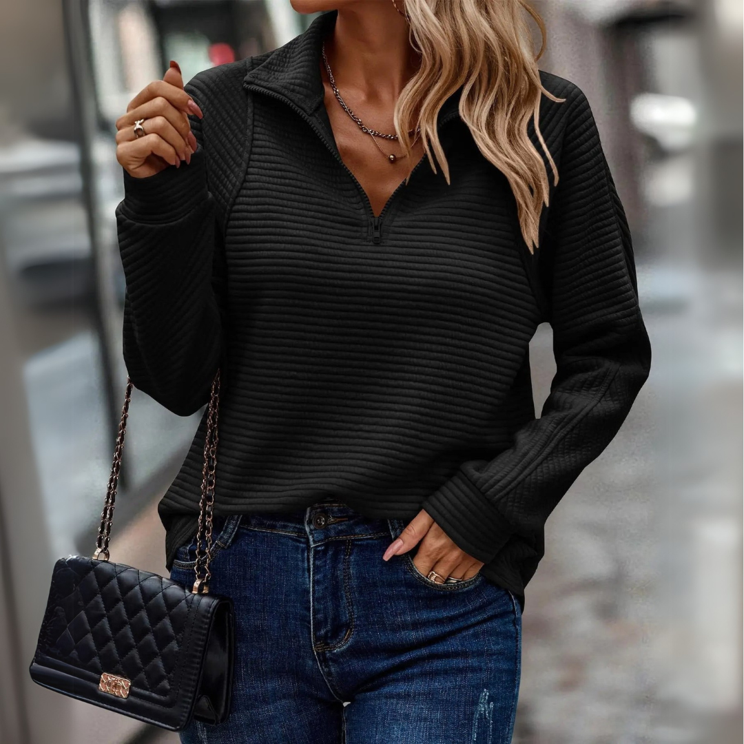 Carly™ - Half-Zip Textured Sweater