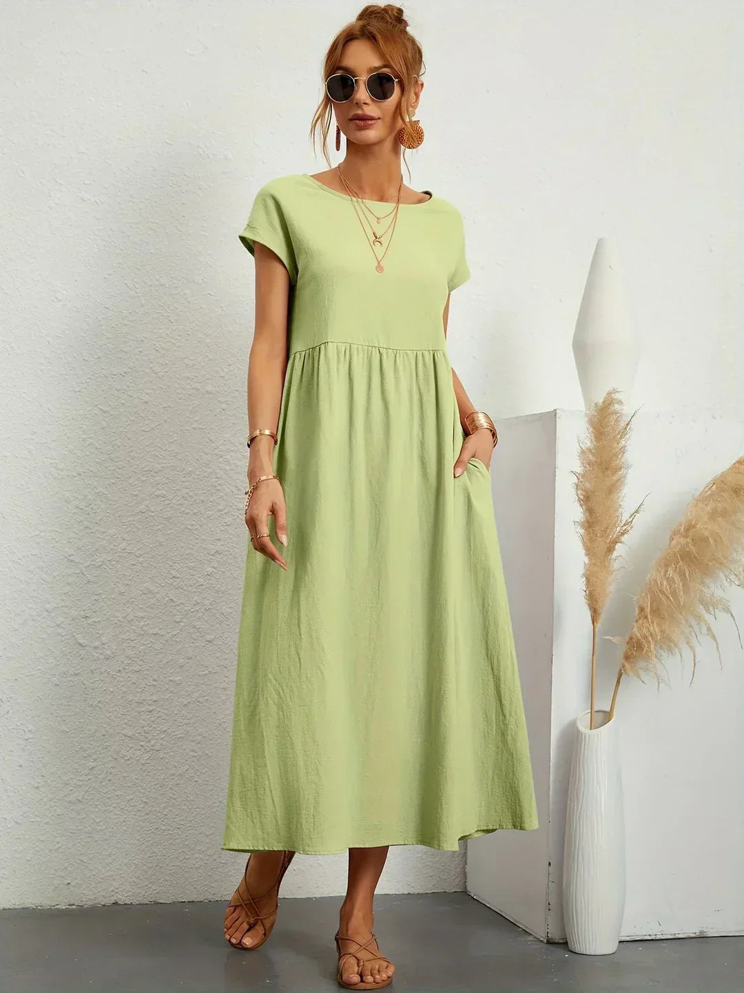 Sarina™ - Lightweight Cotton Dress With Pockets