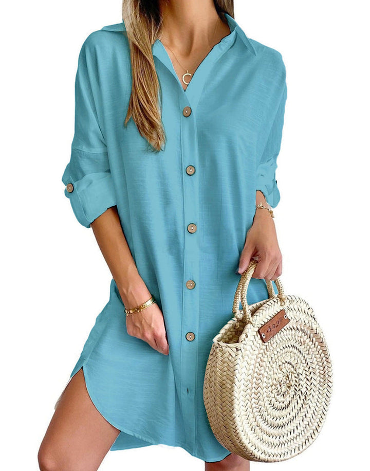 Cassy™ - Button-Up Shirt Dress