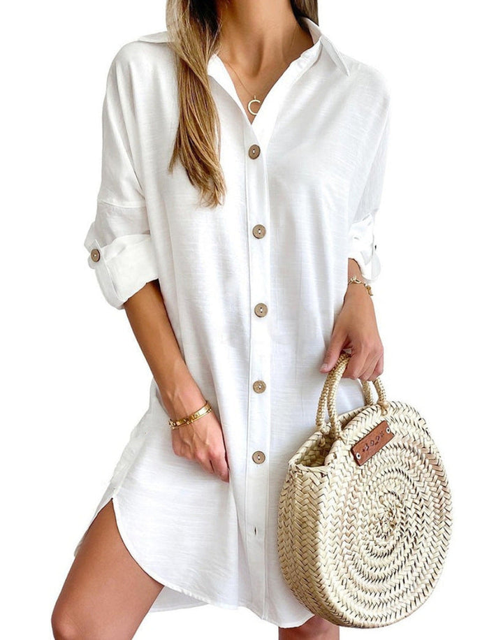 Cassy™ - Button-Up Shirt Dress