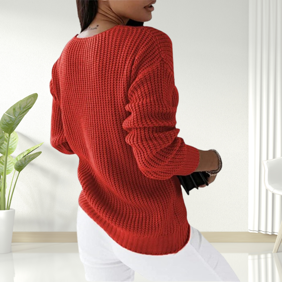 Solaine™ - Classic V-Neck Sweater