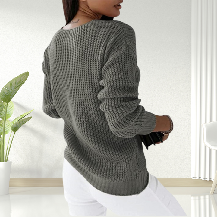 Solaine™ - Classic V-Neck Sweater