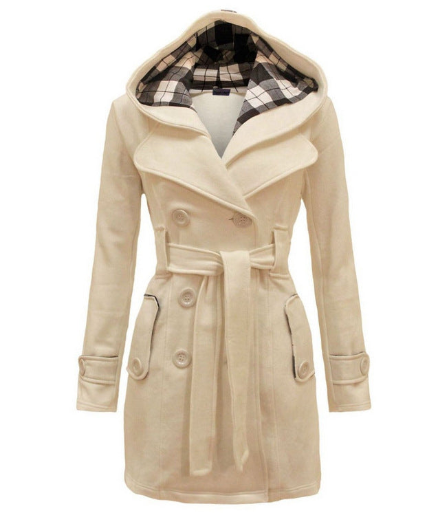 Melrose™ - Elegant Belted Hooded Coat