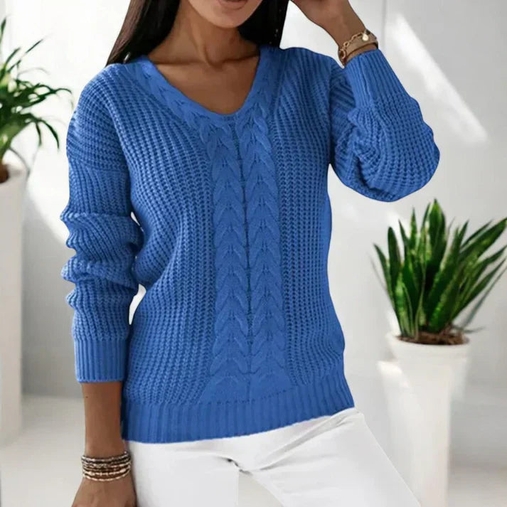 Solaine™ - Classic V-Neck Sweater