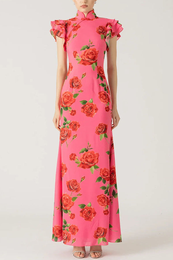 Valery™ - Floral Mandarin Dress