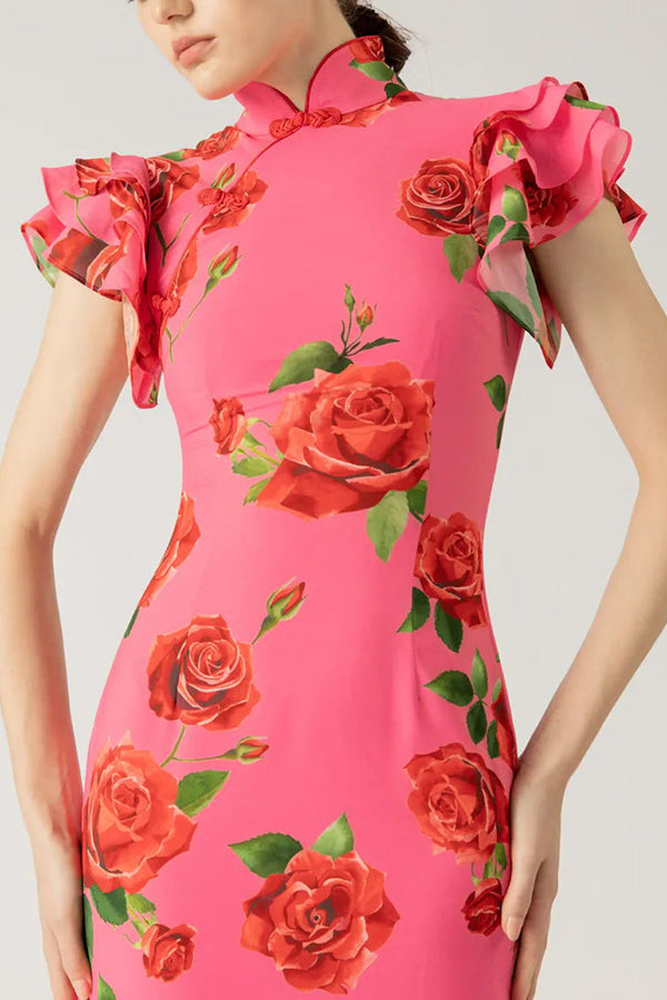 Valery™ - Floral Mandarin Dress