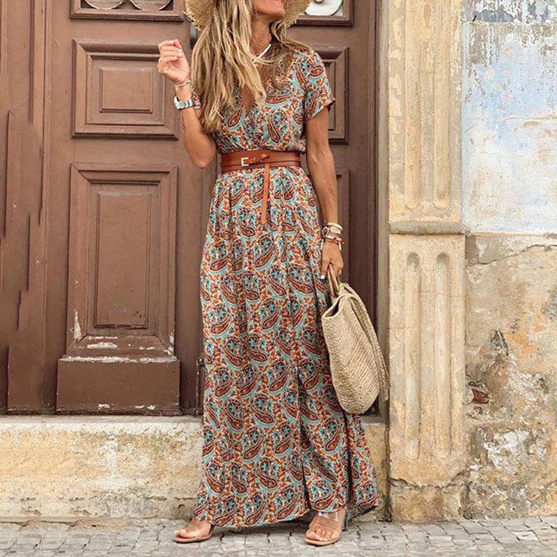 Abigail™ - Bohemian Paisley Dress